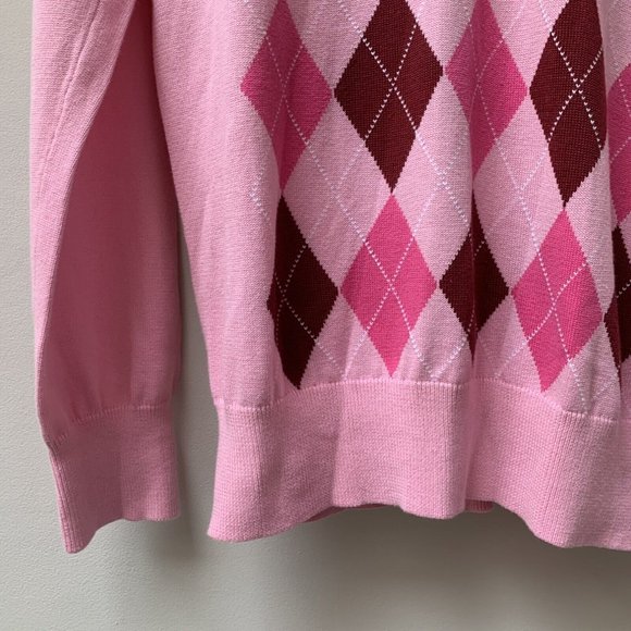 Galvin Green Women's Cathy Sweater Golf Jumper Size Medium Pink NEW Argyle - Picture 2 of 10